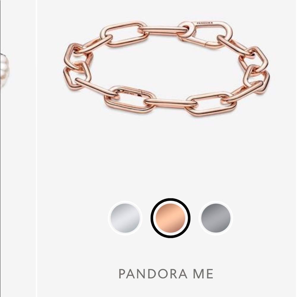 Pandora ME rose gold link bracelet with extra heart connector